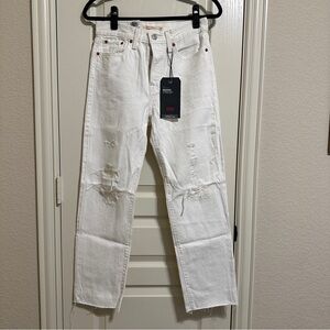 Levi's Premium White Wedgie Straight Jeans